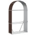 Leñero de acero galvanizado marrón 120x45x210