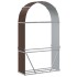 Leñero de acero galvanizado marrón 120x45x210