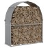 Leñero de acero galvanizado gris claro 120x45x140