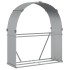 Leñero de acero galvanizado plateado 120x45x140