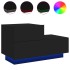 Mesita de noche con luces LED negro 70x36x40,5