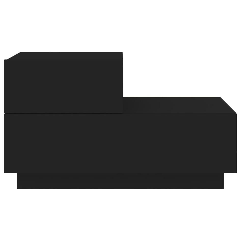 Mesita de noche con luces LED negro 70x36x40,5