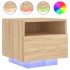 Mesita de noche con luces LED roble Sonoma 40x39x37