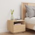 Mesita de noche con luces LED roble Sonoma 40x39x37