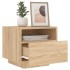 Mesita de noche con luces LED roble Sonoma 40x39x37