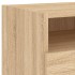 Mesita de noche con luces LED roble Sonoma 40x39x37