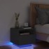Mesita de noche con luces LED negro 40x39x37