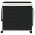 Cesto para ropa sucia con ruedas ratán negro 60x35x60,5