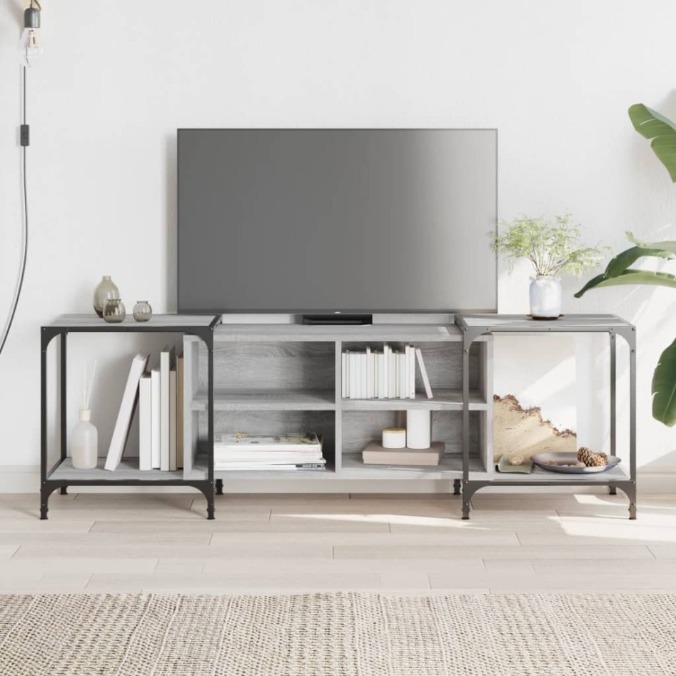 Mueble de TV madera de ingeniería gris Sonoma 153x37x50
