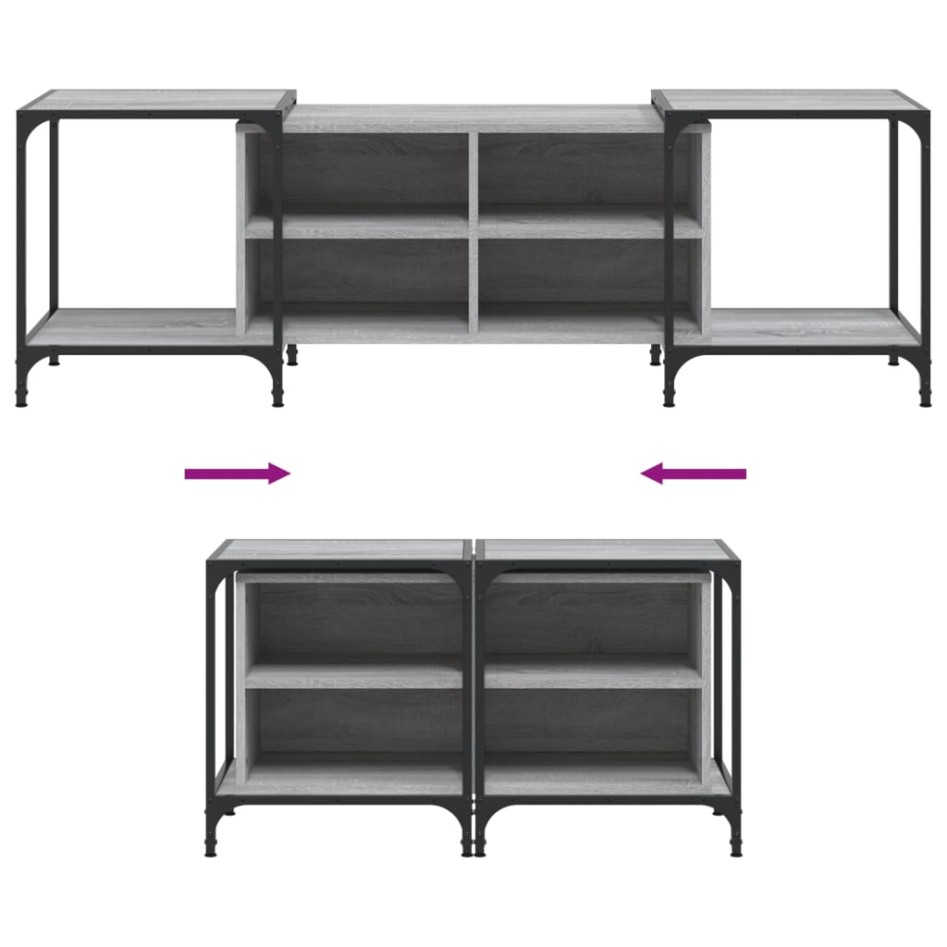 Mueble de TV madera de ingeniería gris Sonoma 153x37x50