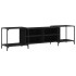 Mueble de TV madera de ingeniería negro 203x37x50