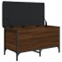 Banco con almacenaje madera ingeniería roble marrón 82x42x45