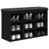 Banco zapatero madera de ingeniería negro 82x32x50