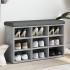 Banco zapatero madera de ingeniería gris hormigón 82x32x50