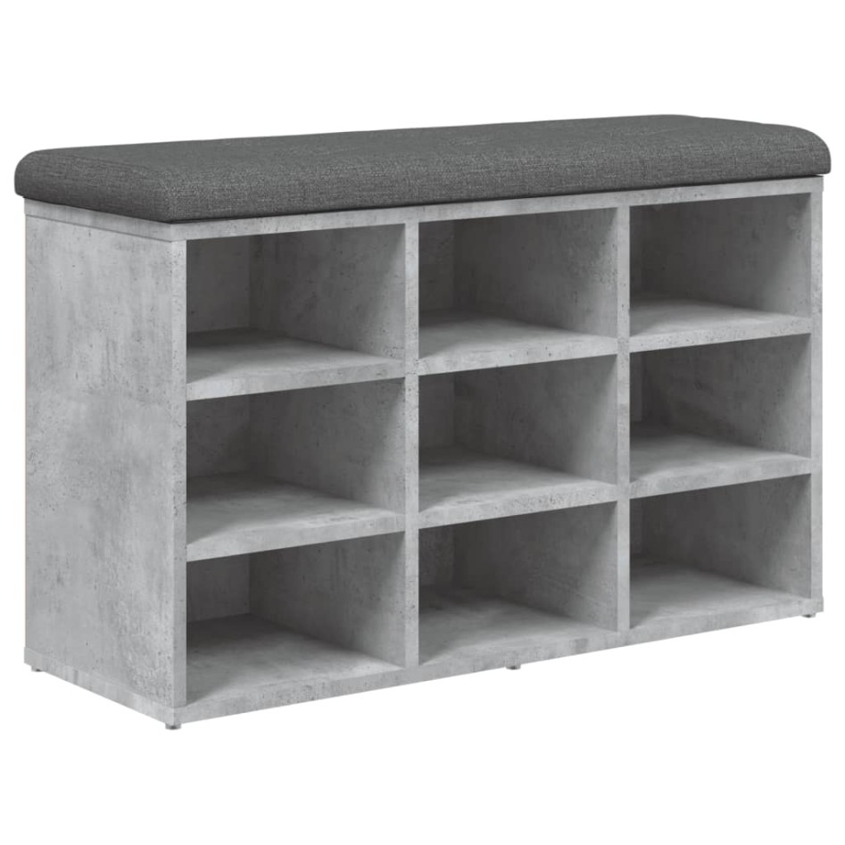 Banco zapatero madera de ingeniería gris hormigón 82x32x50