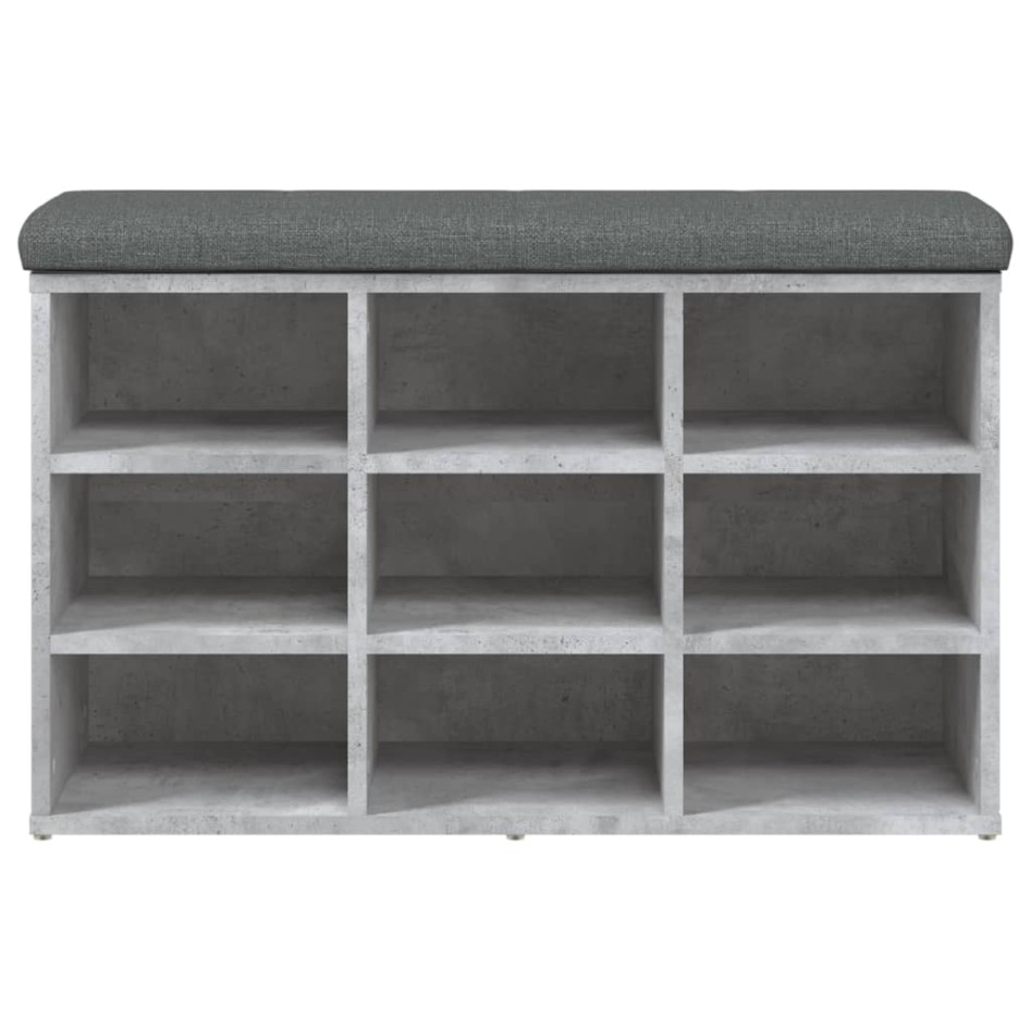 Banco zapatero madera de ingeniería gris hormigón 82x32x50