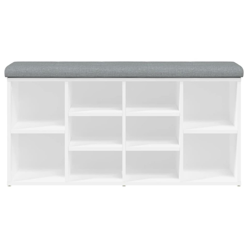 Banco zapatero madera de ingeniería blanco 102x32x50