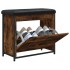 Banco zapatero con cajón abatible roble ahumado 62x32x56