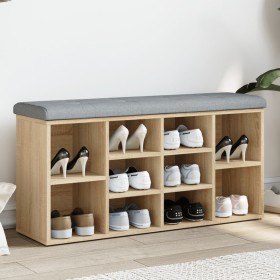 Banco zapatero madera de ingeniería roble Sonoma 102x32x50