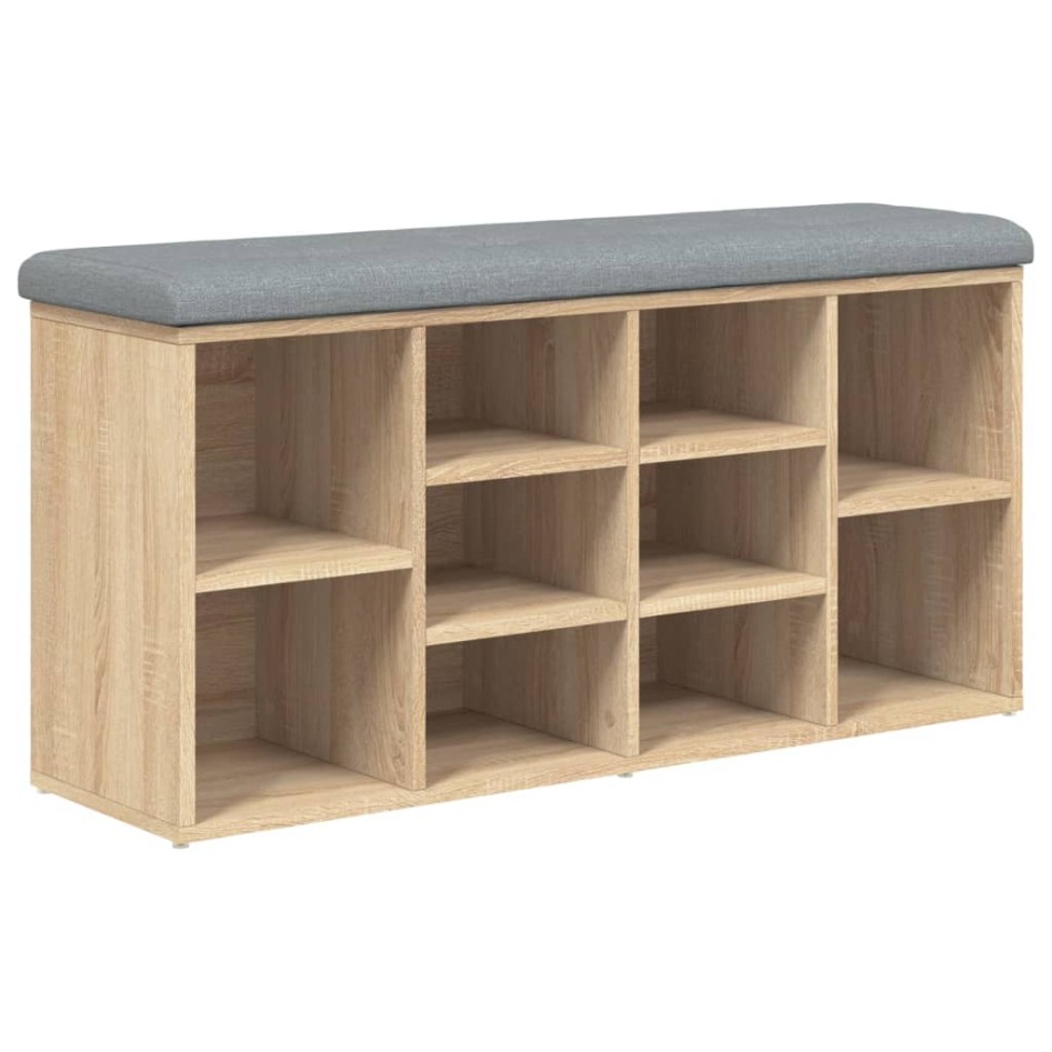 Banco zapatero madera de ingeniería roble Sonoma 102x32x50