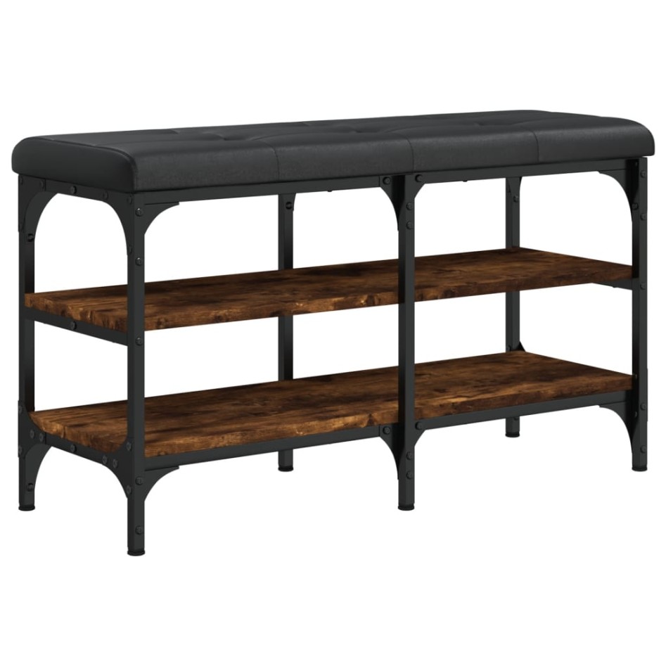 Banco zapatero madera de ingeniería roble ahumado 82x32x47