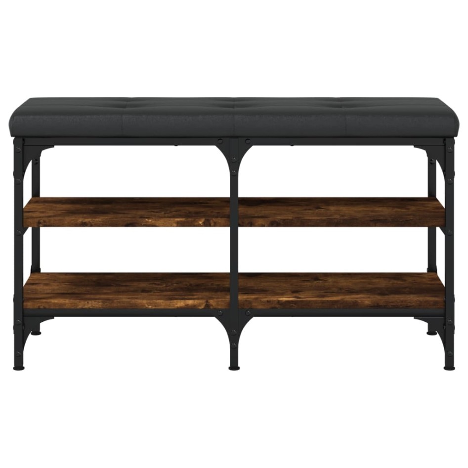 Banco zapatero madera de ingeniería roble ahumado 82x32x47