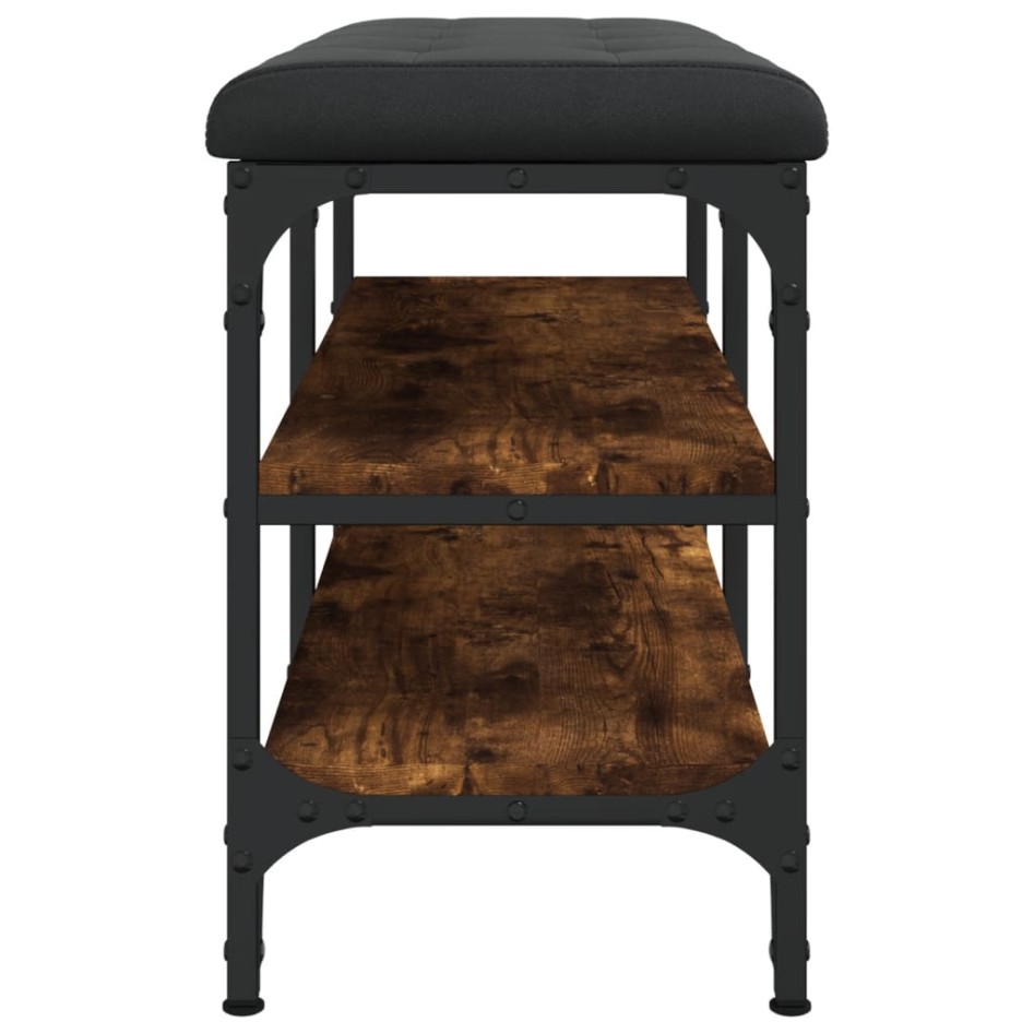 Banco zapatero madera de ingeniería roble ahumado 82x32x47