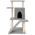 Rascador para gatos con postes de sisal gris claro 97