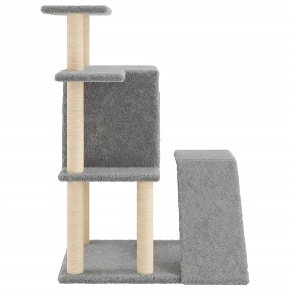 Rascador para gatos con postes de sisal gris claro 97