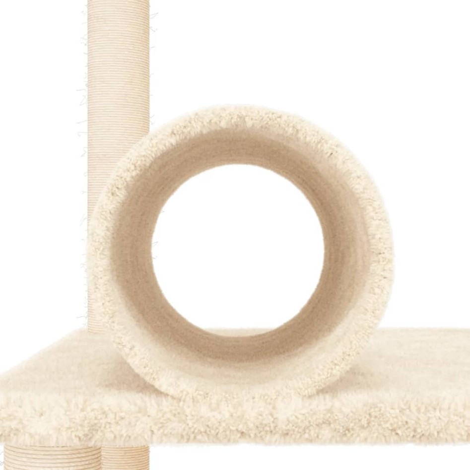 Rascador para gatos con postes de sisal color crema 136