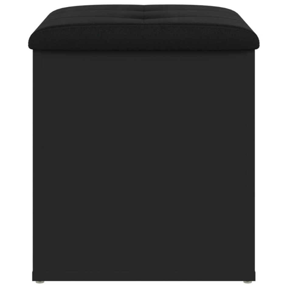 Banco con almacenaje madera de ingeniería negro 42x42x45