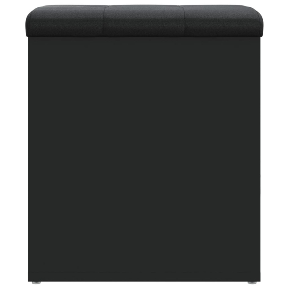 Banco con almacenaje madera de ingeniería negro 42x42x45