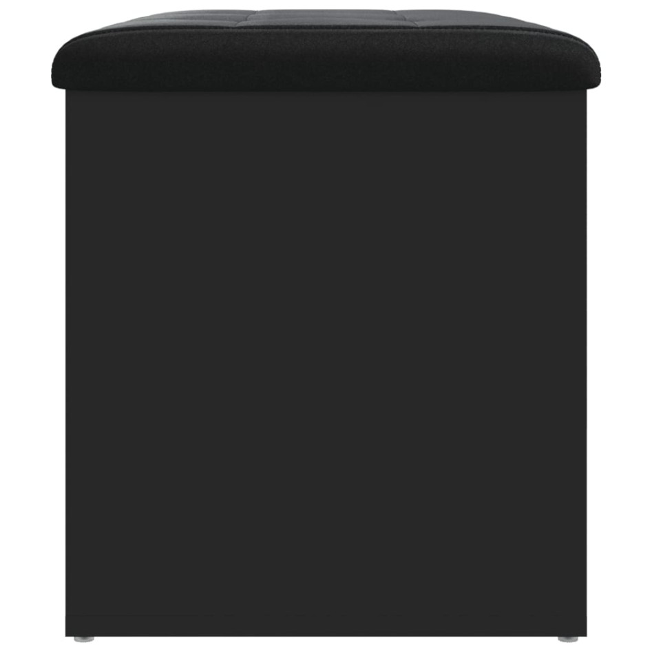 Banco con almacenaje madera de ingeniería negro 62x42x45