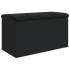 Banco con almacenaje madera de ingeniería negro 82x42x45