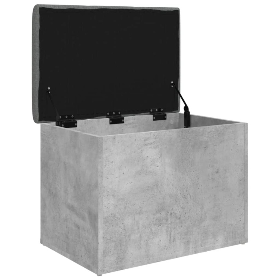 Banco con almacenaje madera ingeniería gris hormigón