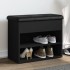Banco zapatero madera de ingeniería negro 62x32x50