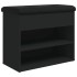 Banco zapatero madera de ingeniería negro 62x32x50
