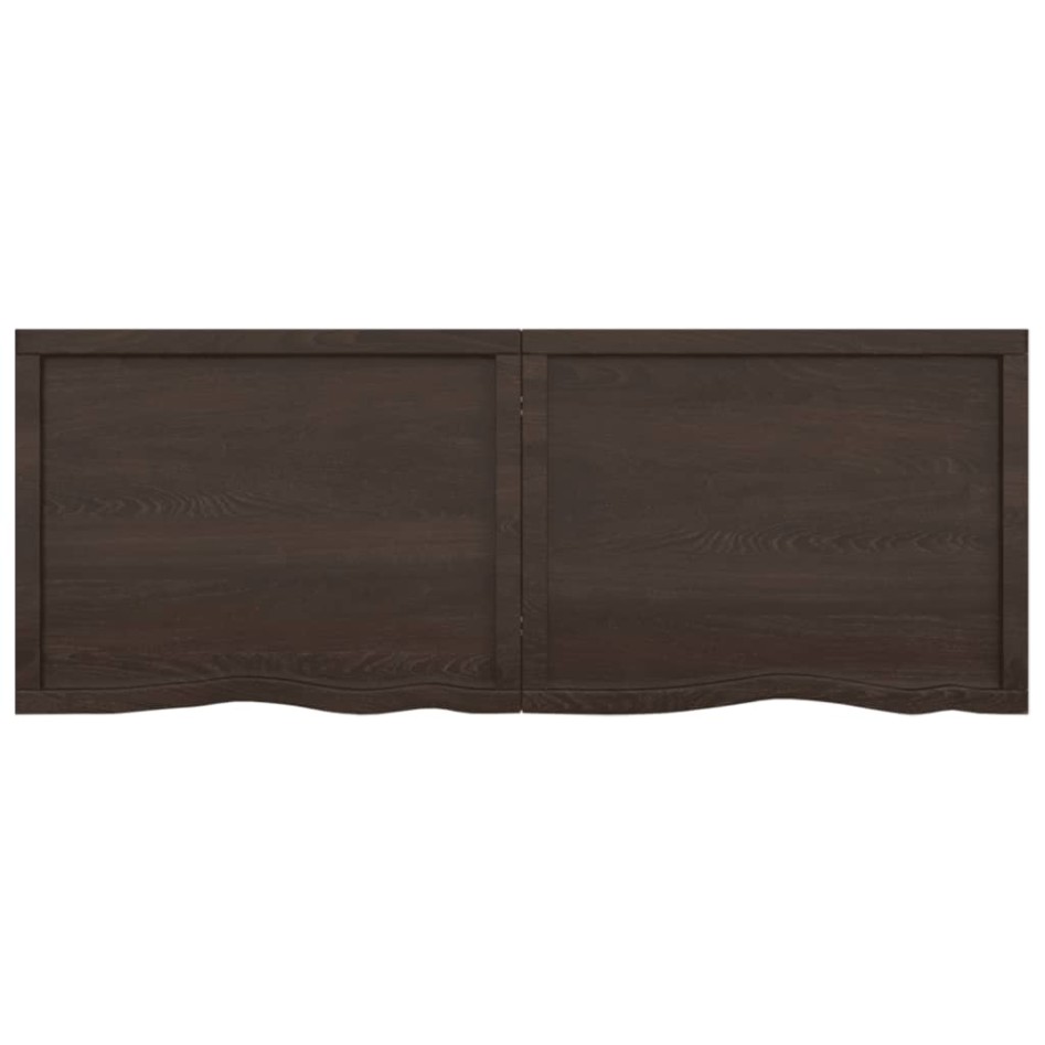 Encimera de baño madera tratada marrón oscuro 160x60x(2-4)