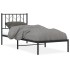 Estructura cama sin colchón con cabecero metal negro 80x200