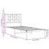Estructura cama sin colchón con cabecero metal negro 80x200