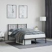 Estructura cama sin colchón con cabecero metal negro 120x200 cm