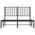 Estructura cama sin colchón con cabecero metal negro 120x200