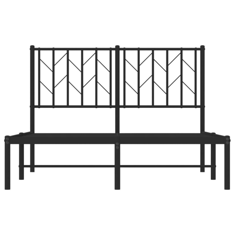 Estructura cama sin colchón con cabecero metal negro 120x200