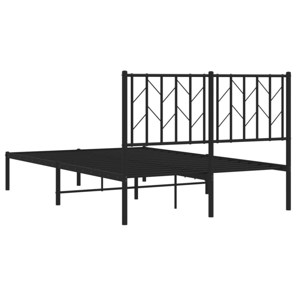 Estructura cama sin colchón con cabecero metal negro 120x200