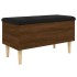 Banco con almacenaje madera ingeniería roble marrón 82x42x46
