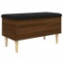 Banco con almacenaje madera ingeniería roble marrón 82x42x46