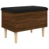 Banco con almacenaje madera ingeniería roble marrón 62x42x46