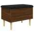 Banco con almacenaje madera ingeniería roble marrón 62x42x46