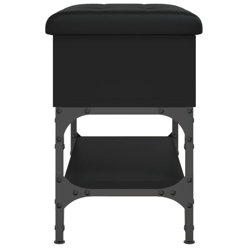 Banco zapatero madera de ingeniería negro 62x32x45