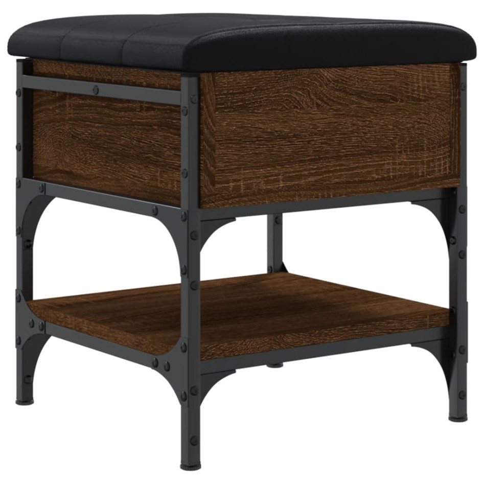 Banco zapatero madera de ingeniería marrón roble 42x42x45